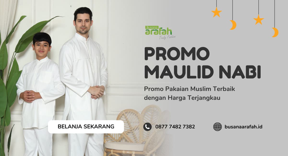 Banner koleksi busana muslim keluarga Busana Arafah